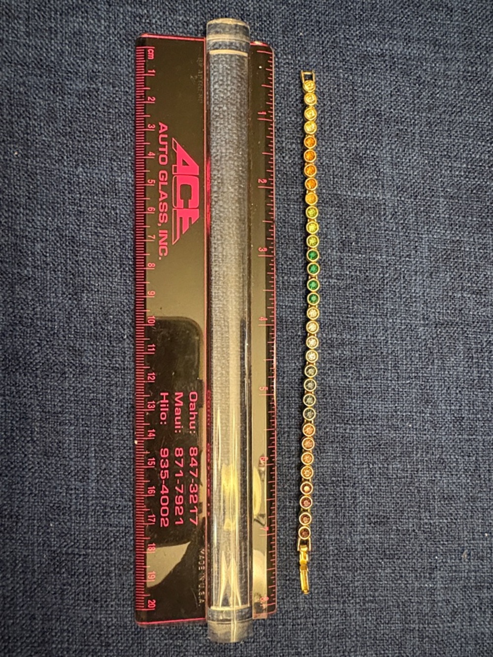 Gold Tone Multicolor Crystal Tennis Bracelet